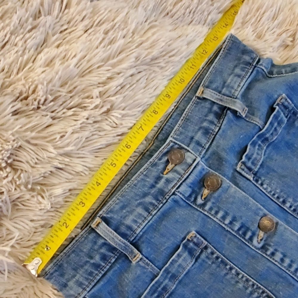 Hidden Jeans Button Down Distressed Hem Skirt - image 4